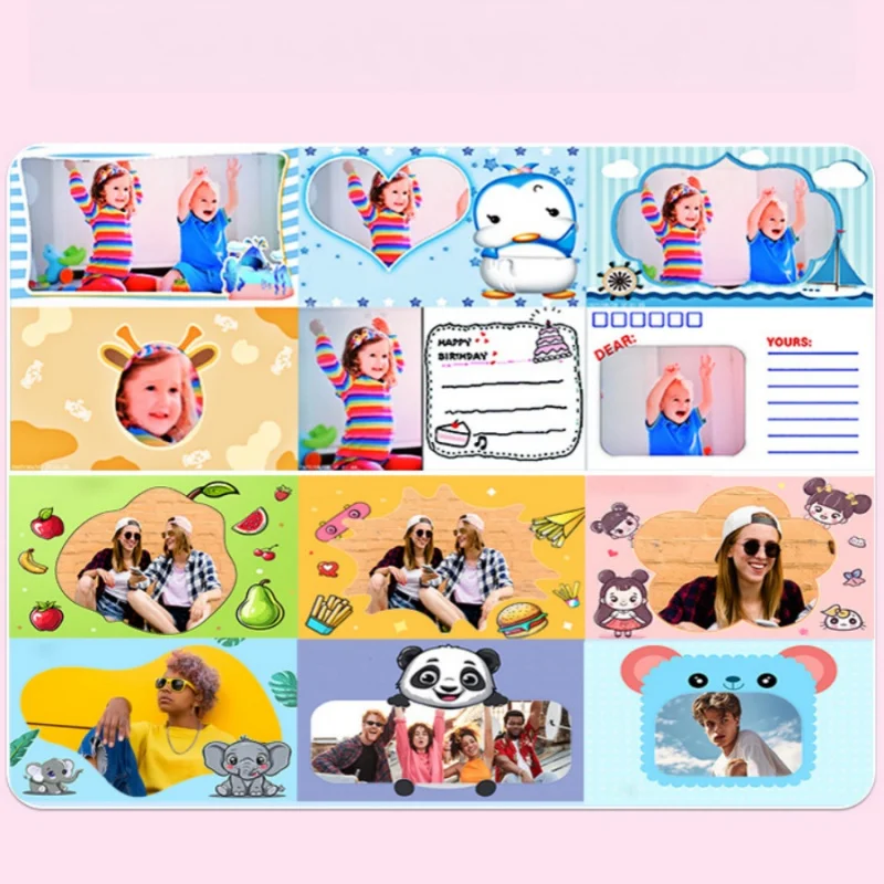 Câmera digital infantil Polaroid com impressão instantânea, mini câmera de lente dupla para meninos e meninas, impressora de fotos Bluetooth, MP3.