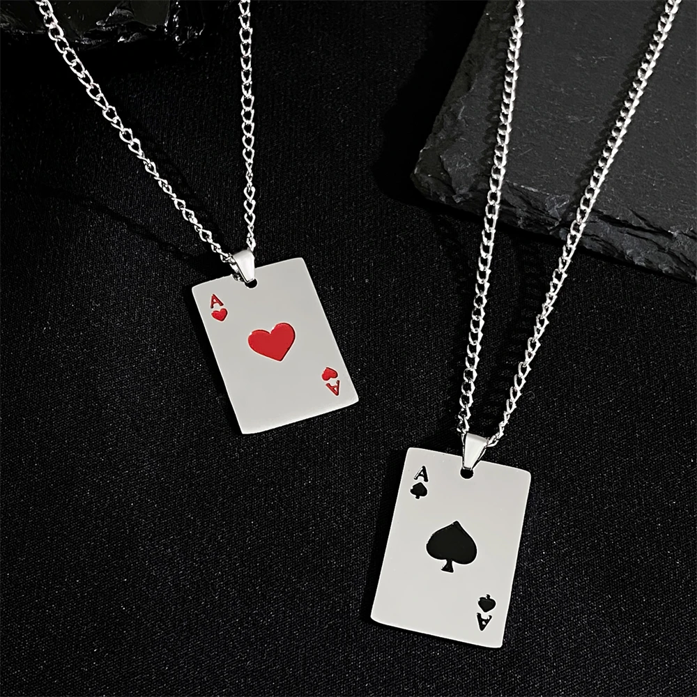 Neue Punk-Stil Poker Karten Unisex Halskette Modische Poker Karte Anhänger Halskette Schmuck Geschenke