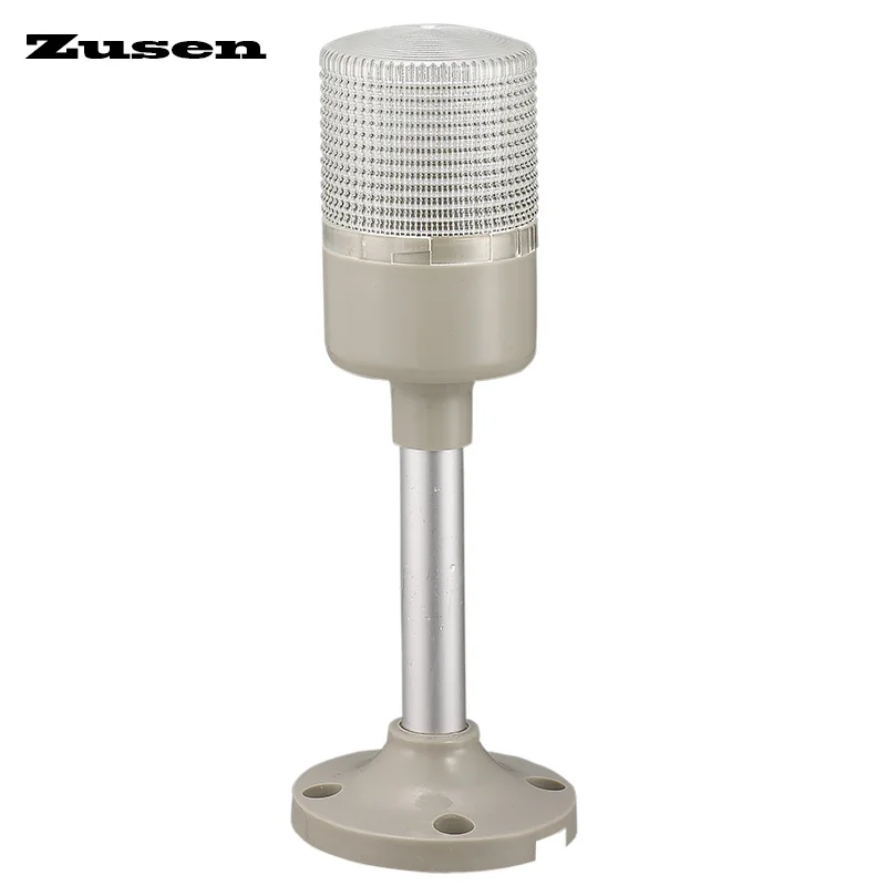 Zusen TB53-1T/W(J) 12V 24V 220V Flashes and Constant Bright Adjustable White Transparent Case Signal Tower Light Three-layer