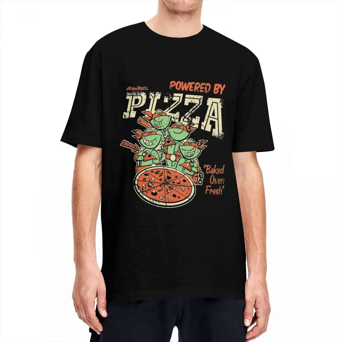 Teenage Turtles Pizza T Shirt For Men Women Cotton Clothing Printed Crewneck Short Sleeve