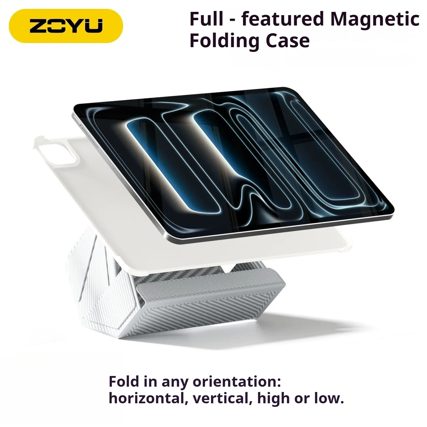 ZOYU for iPad A16 10th Gen Detachable Magnetic Case, Floating Heightening Bracket, for iPad Air 8/7/6/5/4, Pro11/13 Inch Mini 67