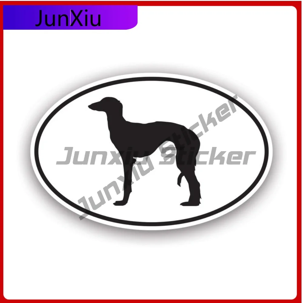 

Saluki Euro Oval Sticker Creative Decals Dog Canine Pet Persian Greyhound Auto Decor Car Sticker Vinyl Decal Waterproof Durable