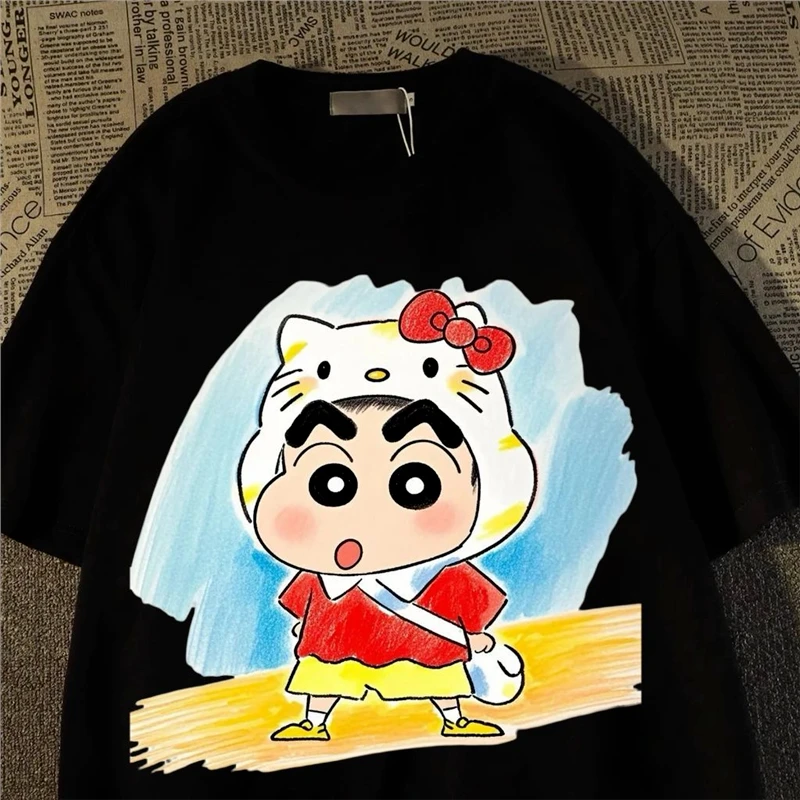 

Cute Japanese StyleCrayon Shin Chan Cartoon Character Summer T-shirt Harajuku Fashion Cotton Leisure Sexy Women's T-shirt Top