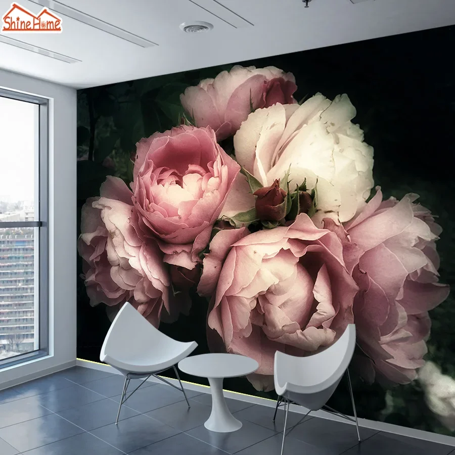 Wall Papers Home Decor Peel and Stick Wallpaper Contact Paper Photo Wallpapers for Living Room Nature Red Rose Background Murals