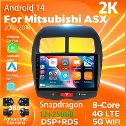 Radio samochodowe Carplay Android 14 dla Mitsubishi ASX 2010-2016 Multimedialny odtwarzacz wideo Nawigacja GPS Stereo 2Din DVD Jednostka główna DSP