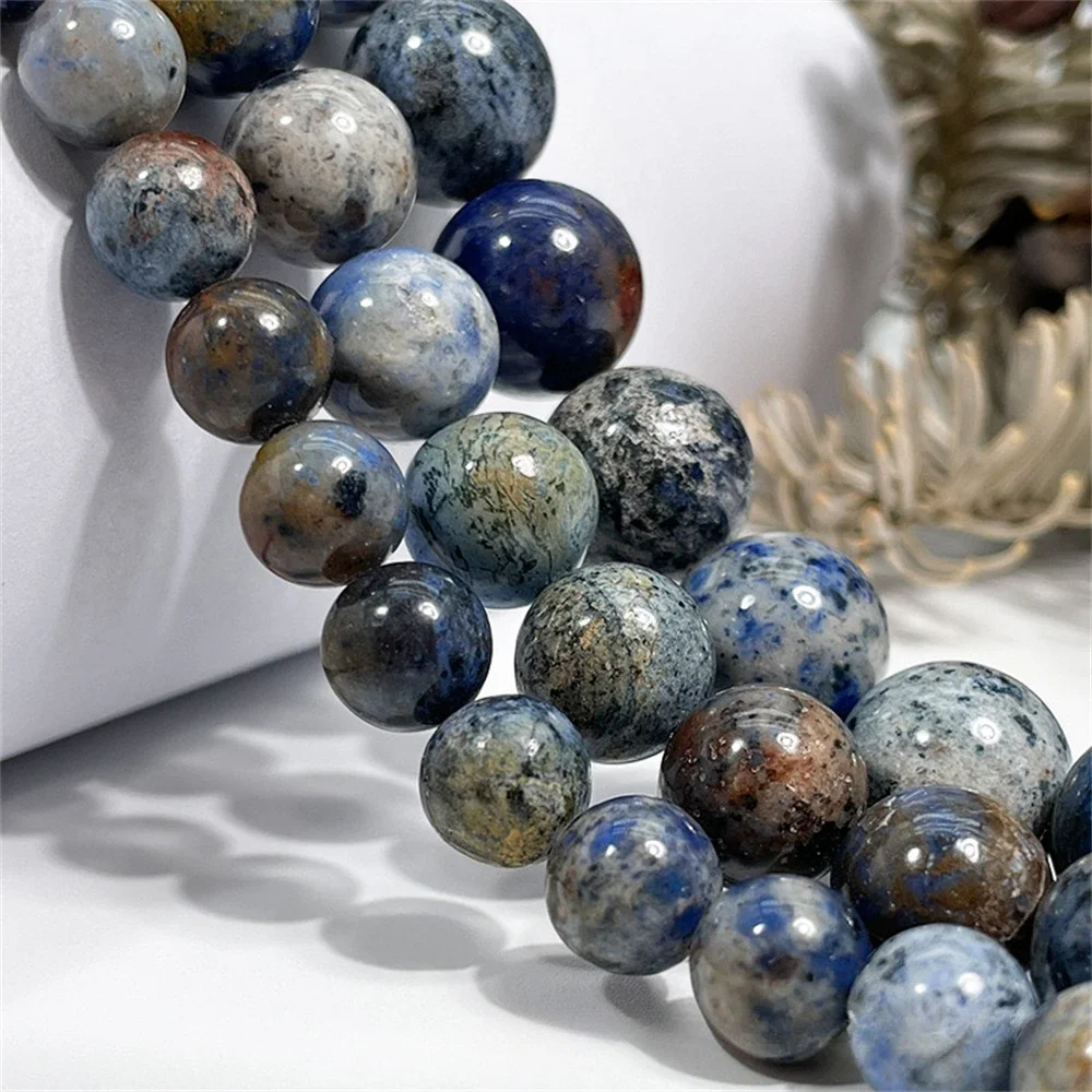 Natural Stone Blue Sunset Stones Round Beads 6 8 10mm for Jewelry Making DIY Necklace Bracelet Gifts Available Material