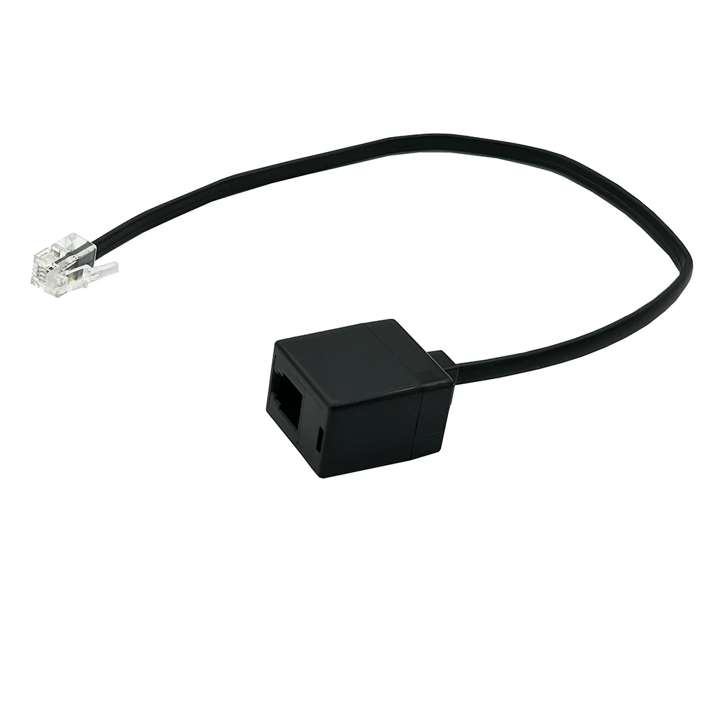 Kabel RJ9 25CM 4P4C Żeńskie Złącze do RJ9 Męski Wtyk czarny Do przedłużacza telefonicznego