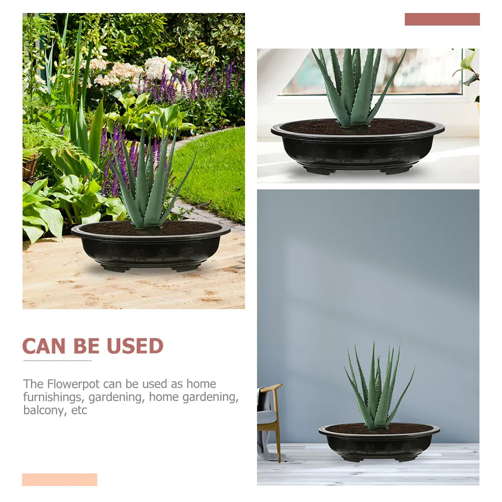 

Large Flower Pot Gardening Bonsai Planter Succulent Pots Oval Plastic Home Balcony Practical SpaceSaving Safe