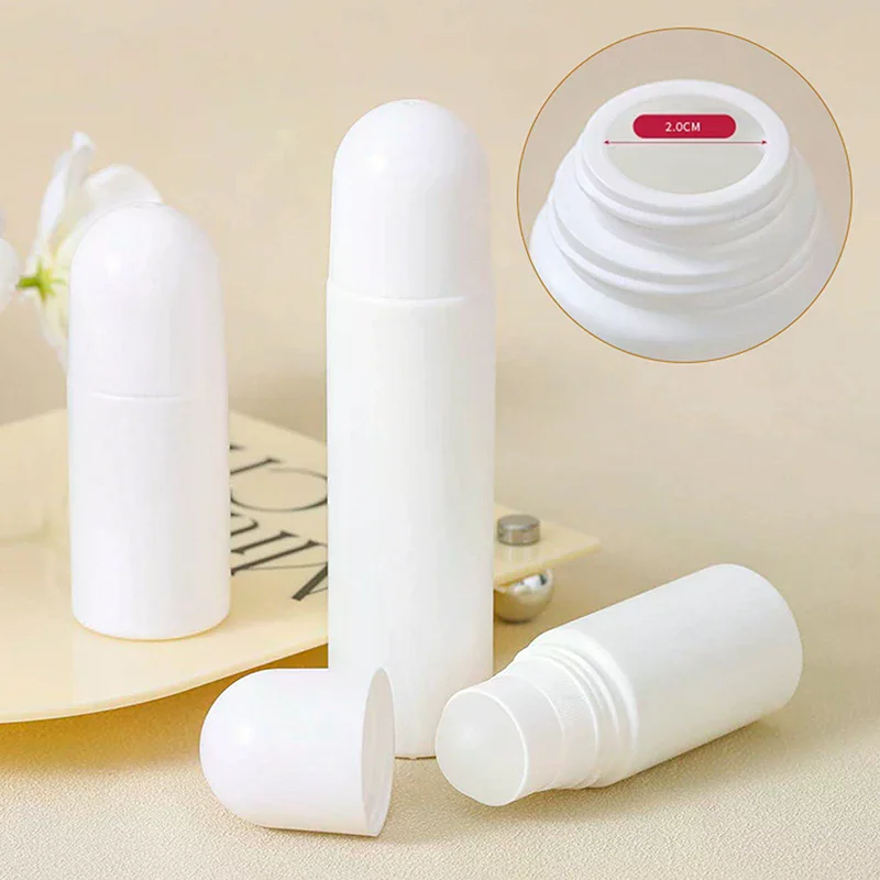 Plastic 50/100Ml White 50/100 Roller Ball Essential Oil Sub-Bottling Mist Container Travel Refillable Bottle Diy Deodorant
