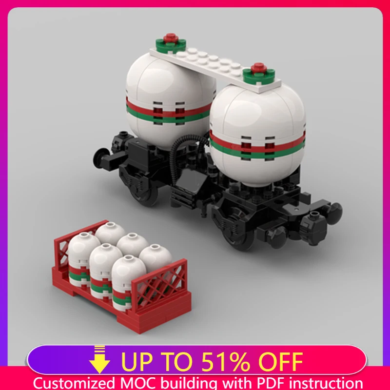 NIEUWE MOC City Twin Tank Rail Tanker Wagon Autotreinen Model DIY Creatieve Ideeën Technologie Kind Speelgoed Montage Puzzels Geschenken Pakken