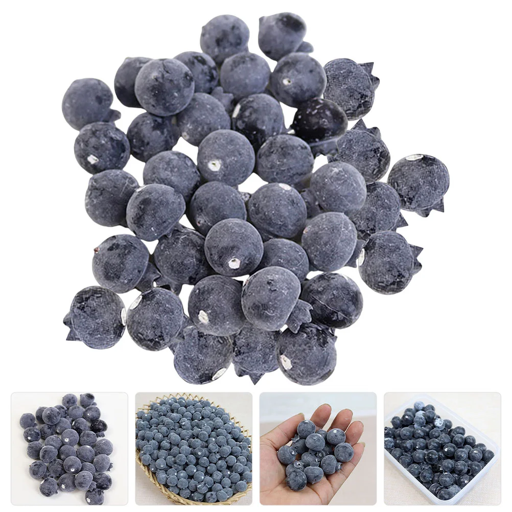 50 Pcs Simulation Blueberry Toy Photography Props Faux Blueberries Decorate Model Models Foam Vivid Simulated Fruit Film