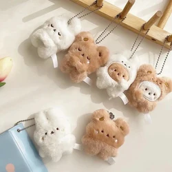 Creative Cute Bunny Bear Stuffed Doll Pendant Keychain Cartoon Dorky Soft Little Doll Charm Bag Small Pendant Keychain Gifts