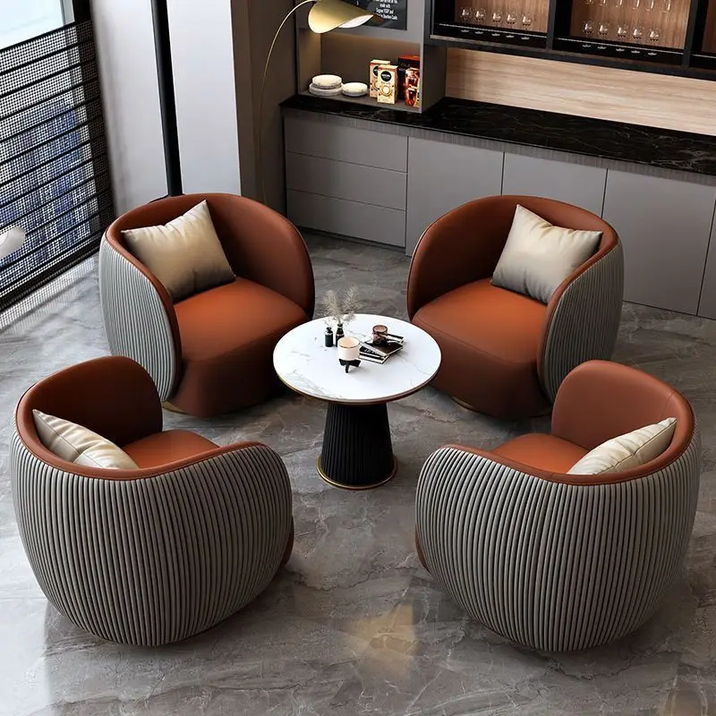 Nordic Sales Office Negotiate Sofa Hotel Reception Beauty Salon Rest Area Leisure Light Luxury Single Sofa Living Room Furniture