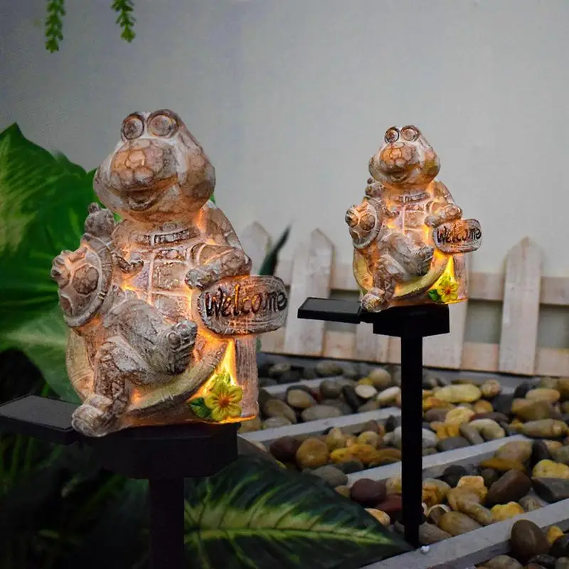 

Solar Powered Stake Lights Resin Solar Lighted Garden Turtle Waterproof Engraved Solar Ground Lights Solar Lighted Garden Statue