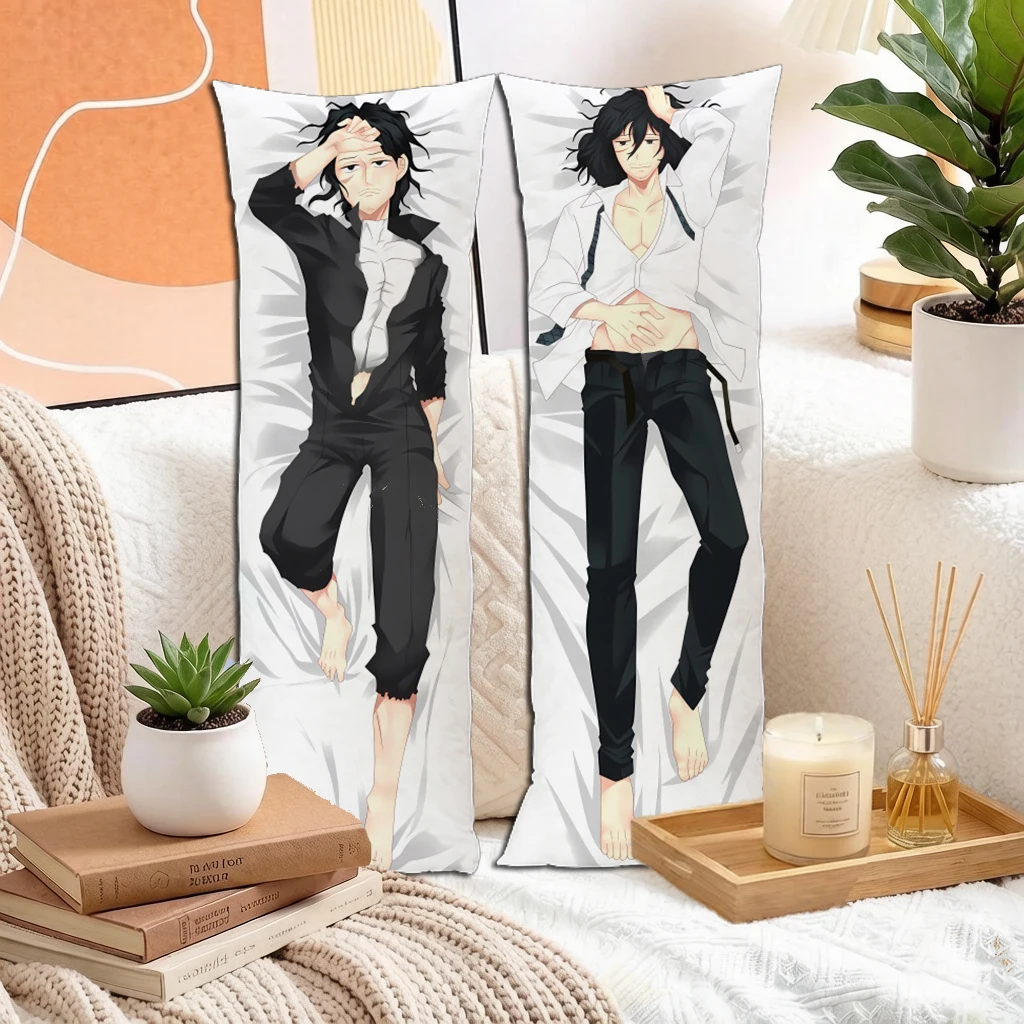 Anime Black Trench Coat Teen Boy Dakimakura Pillowcase Double Sided Long Body Pillow Cover For Otaku Home Decor Gift