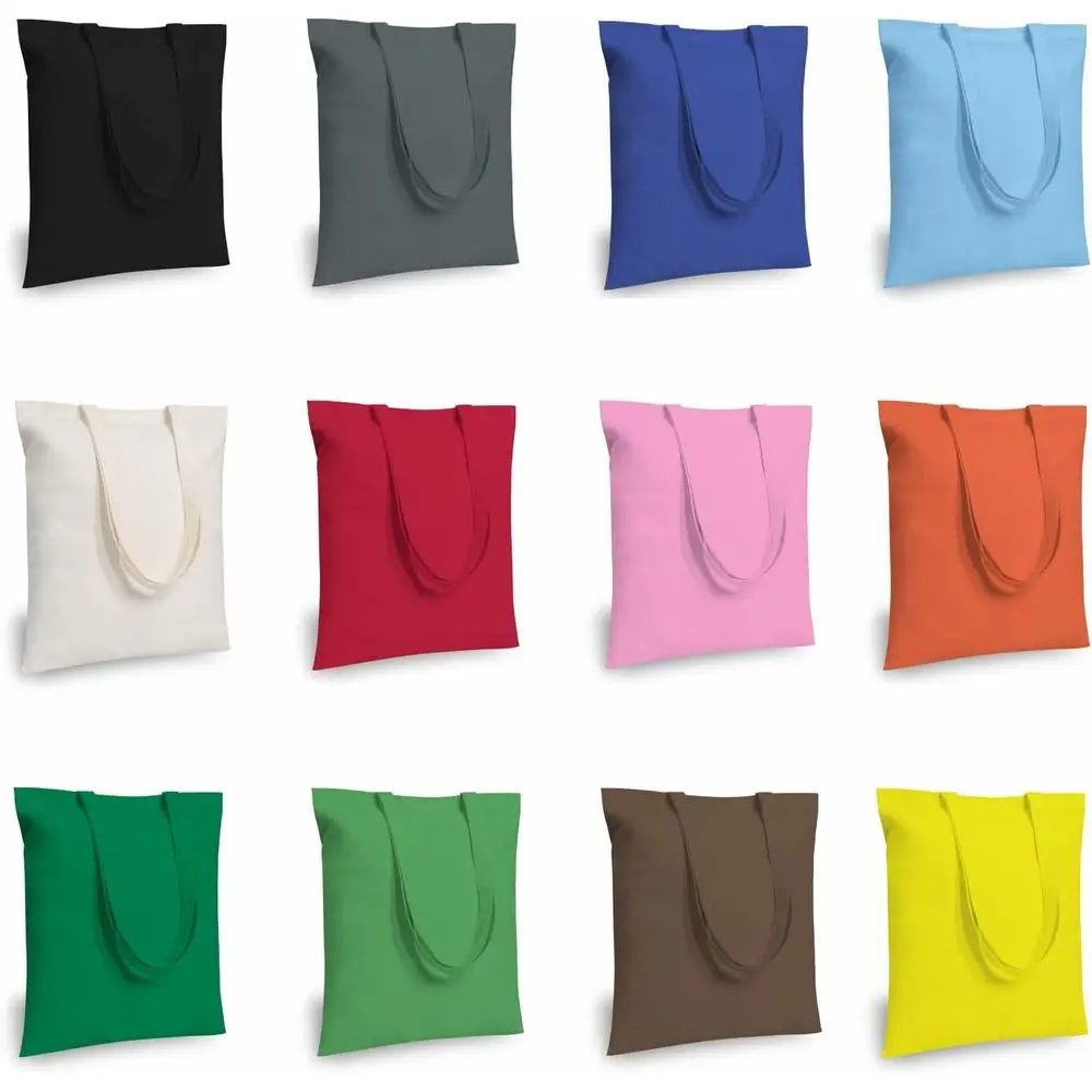 

12-компонентные бюджетные хлопковые сумки размером 16x15 — легкие многоразовые продуктовые сумки для покупок, поделок, продвижений, подарков и мероприятий