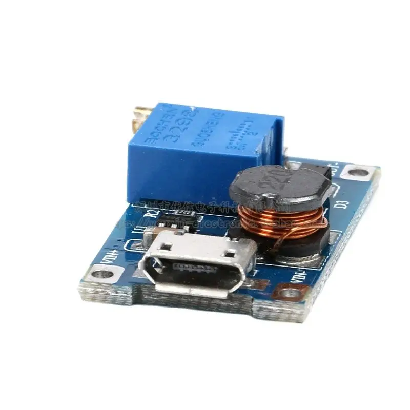 DC-DC Adjustable Boost Module 2A Board with USB Micro Charging Port Input for Electronic Components