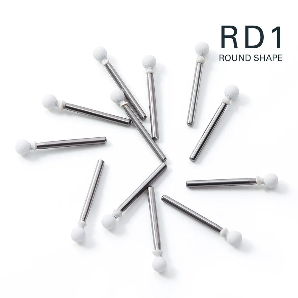 AZDENT 12 teile/schachtel Dental Weiß Stein Polieren FG Bohrer Kegel/Flamme/Runde Form Abrieb Bur Fit Für high Speed Handstück 1,6mm – Detail 10