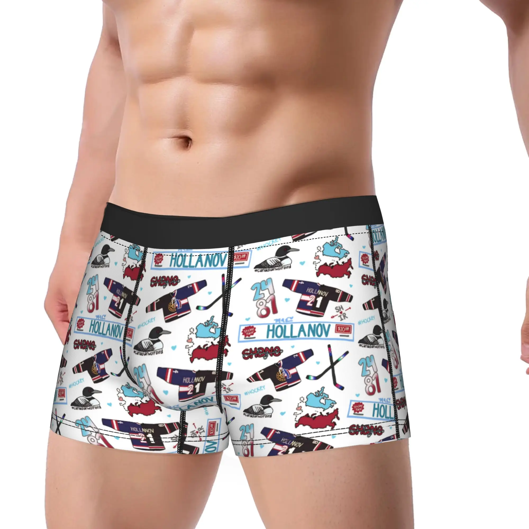 Men's Heated Rivalry Boxer Briefs Shorts Panties Polyester Underwear Shane and Ilya Homme Funny Plus Size Underpants