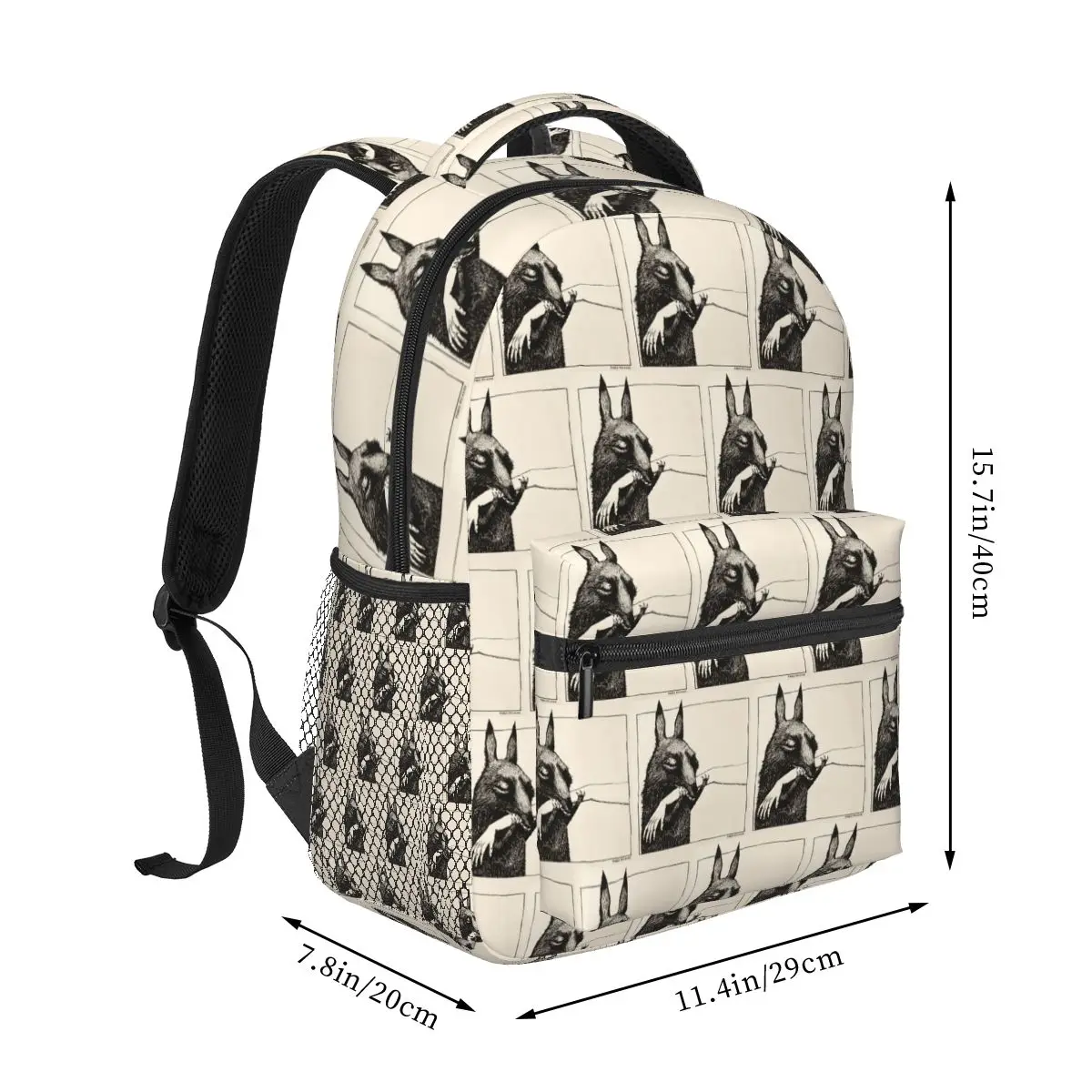 Funny Creature Bite Hand Animal Lover Student Backpack School Bag Hiking Daypack for Men Women Fashion Bookbag Shoulder Bags