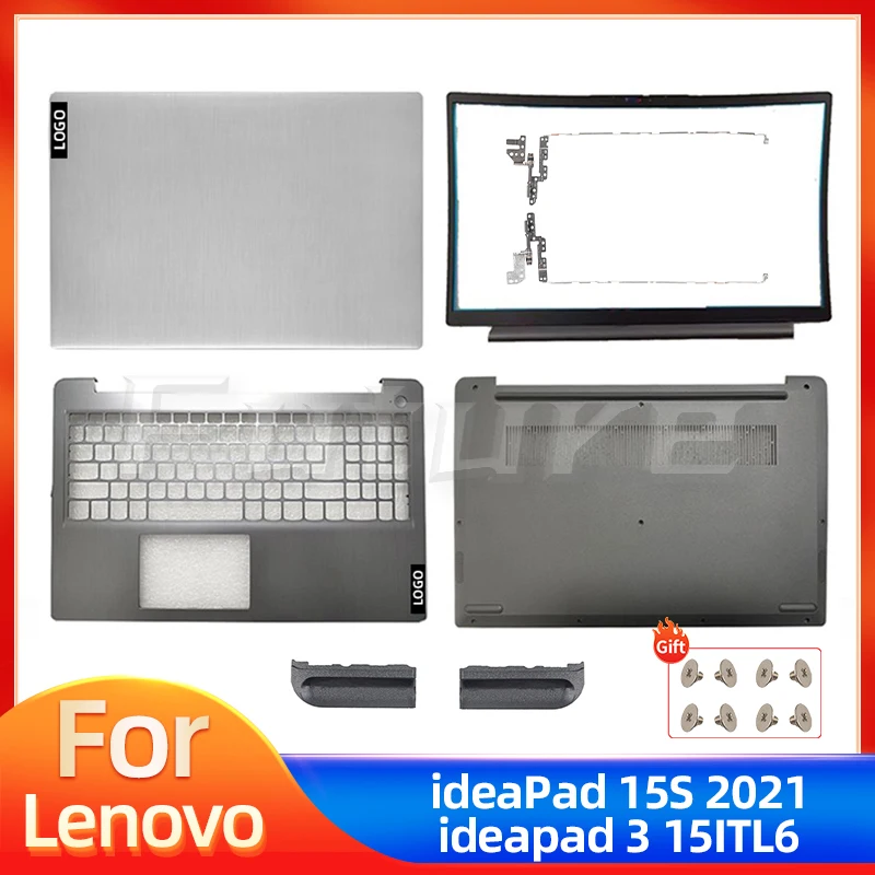 New Case For Lenovo IdeaPad 15s 3-15ITL6 3-15ADA6 3-15ALC6 Lcd Back Cover Rear Lid Lcd Bezel Palmresr Bottom 5CB1B60414 Silver