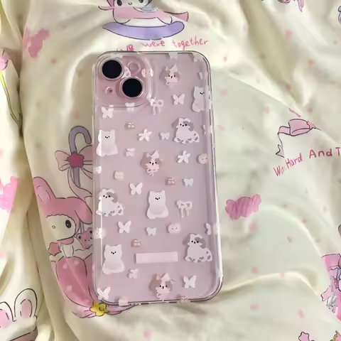 Korean funny cute Ins puppy Phone Case For Tecno Spark Go 30C 10 Camon 30 20 19 Pova 6 5 4 Pro itel S23 A70 5G Clear TPU Cover