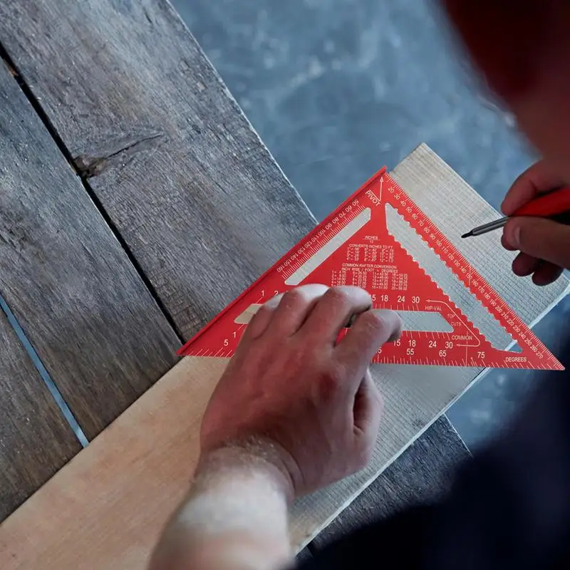 Triangle Ruler Metric Protractor Metal Precision Measuring Tool For Woodworking Carpentry Construction Drafting Architectural