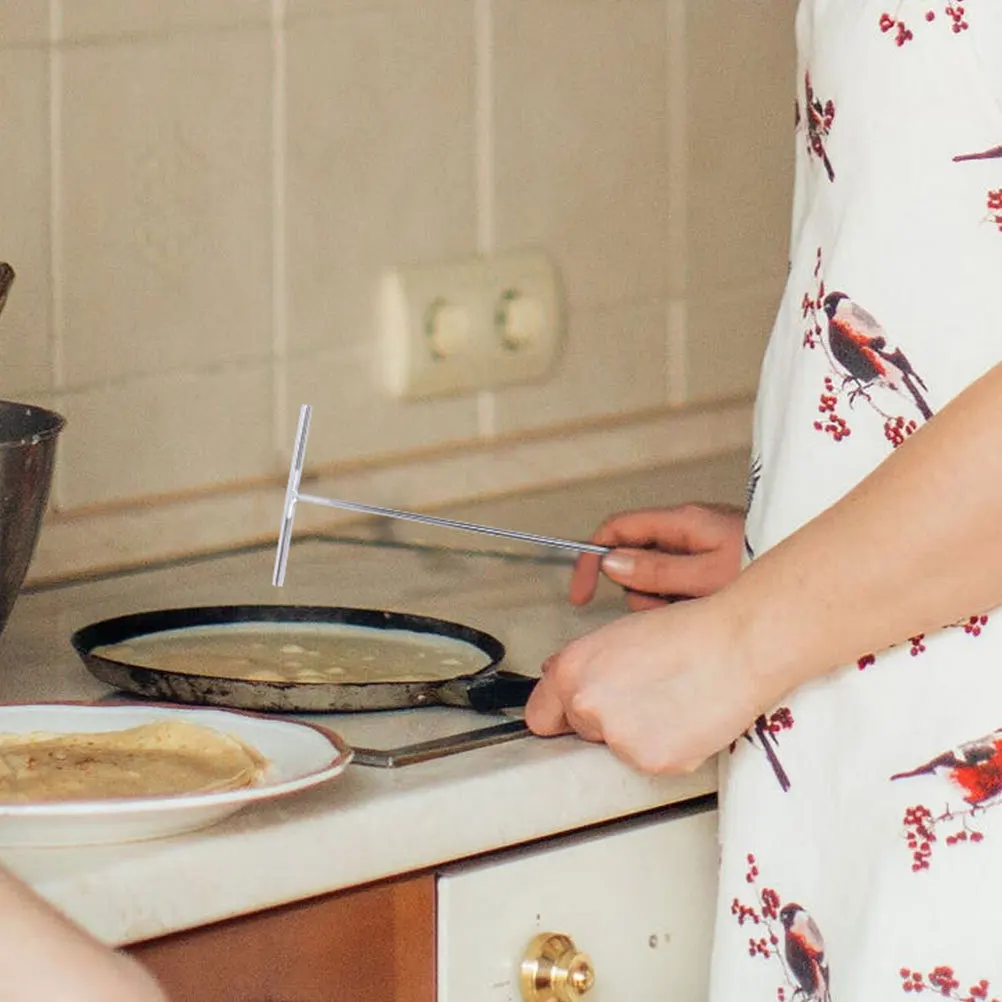 

2Pcs Stainless Steel Pancake Crepe Tools T Shaped Spreader Scraper Nonstick Pan Cooking Kitchen Accessories Crepe Stick Spreader