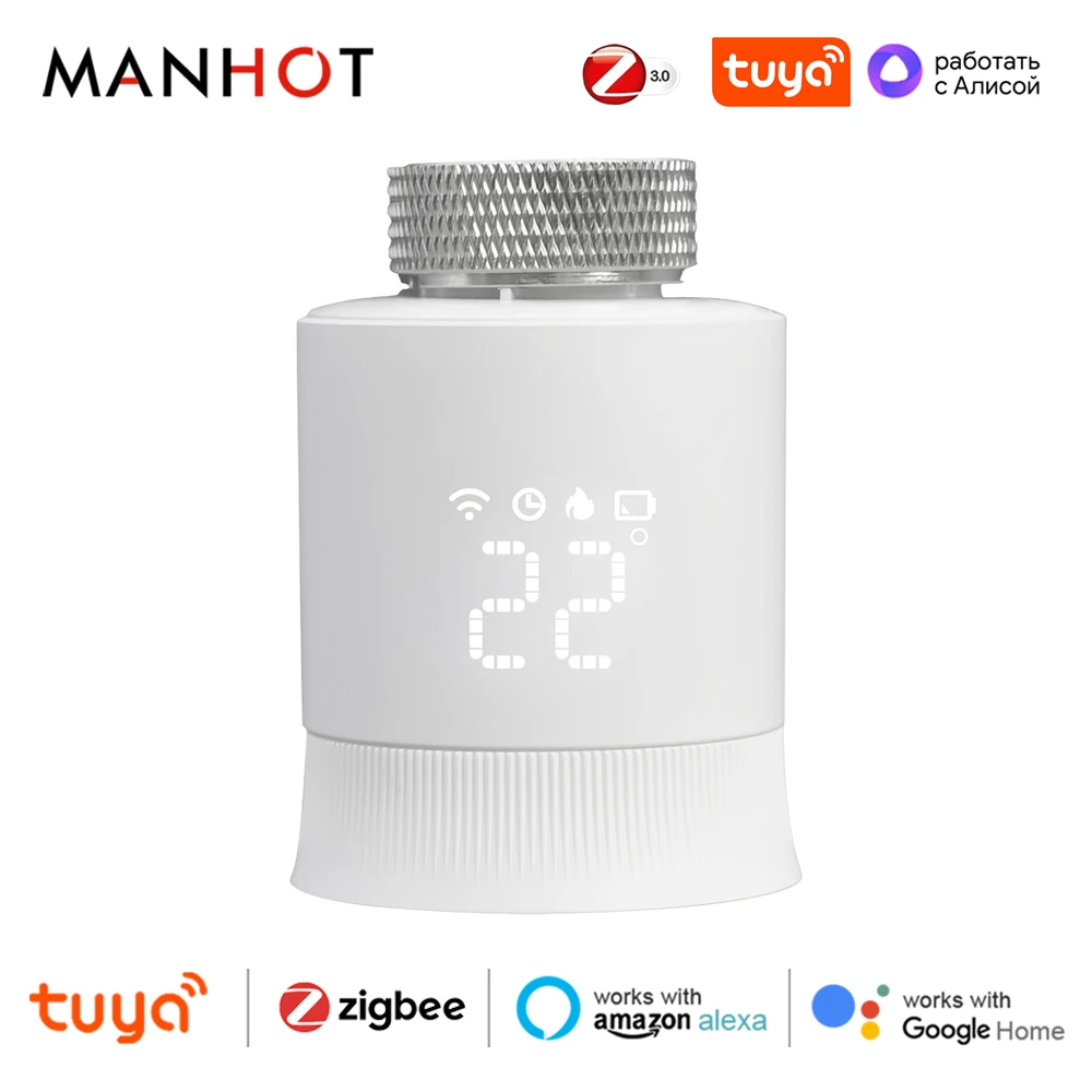

Умный термостатический клапан радиатора Tuya ZigBee, термостат радиатора, TRV программируемый контроллер температуры для Alexa Google Home