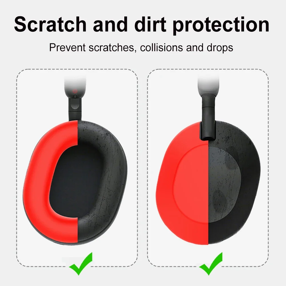 3 قطعة استبدال بطانة للأذن ارتداء مقاومة سيليكون سماعة واقية شعاع الرأس/Earmuff كم/قذيفة لسوني WH-1000XM6 سماعة