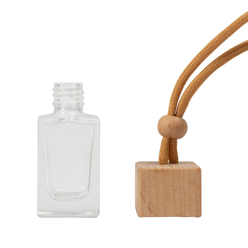 1 Piece Air Freshener Scent Perfume Bottle Ornament Pendant Square Cap Empty Bottle Car Essential Oil Diffuser Fragrance