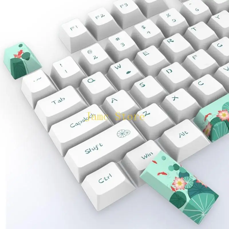 LX0B 108 Keys PBT Keycaps Cherry Profile Electronics Game Dye Sub Fish Mechanical Keyboard Keycap for Cherry MX Switches