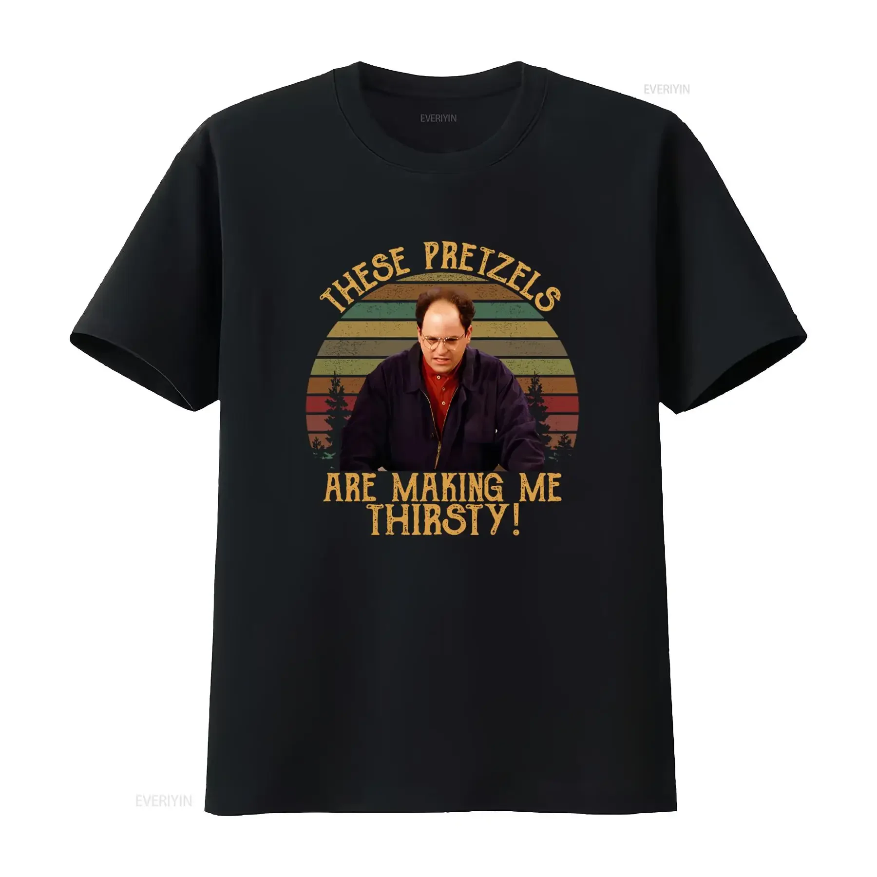 These Pretzels Are Making Me Thirsty Retro Vintage T Shirt Print vintage Washed Slightly fashion Versatile Comfortable