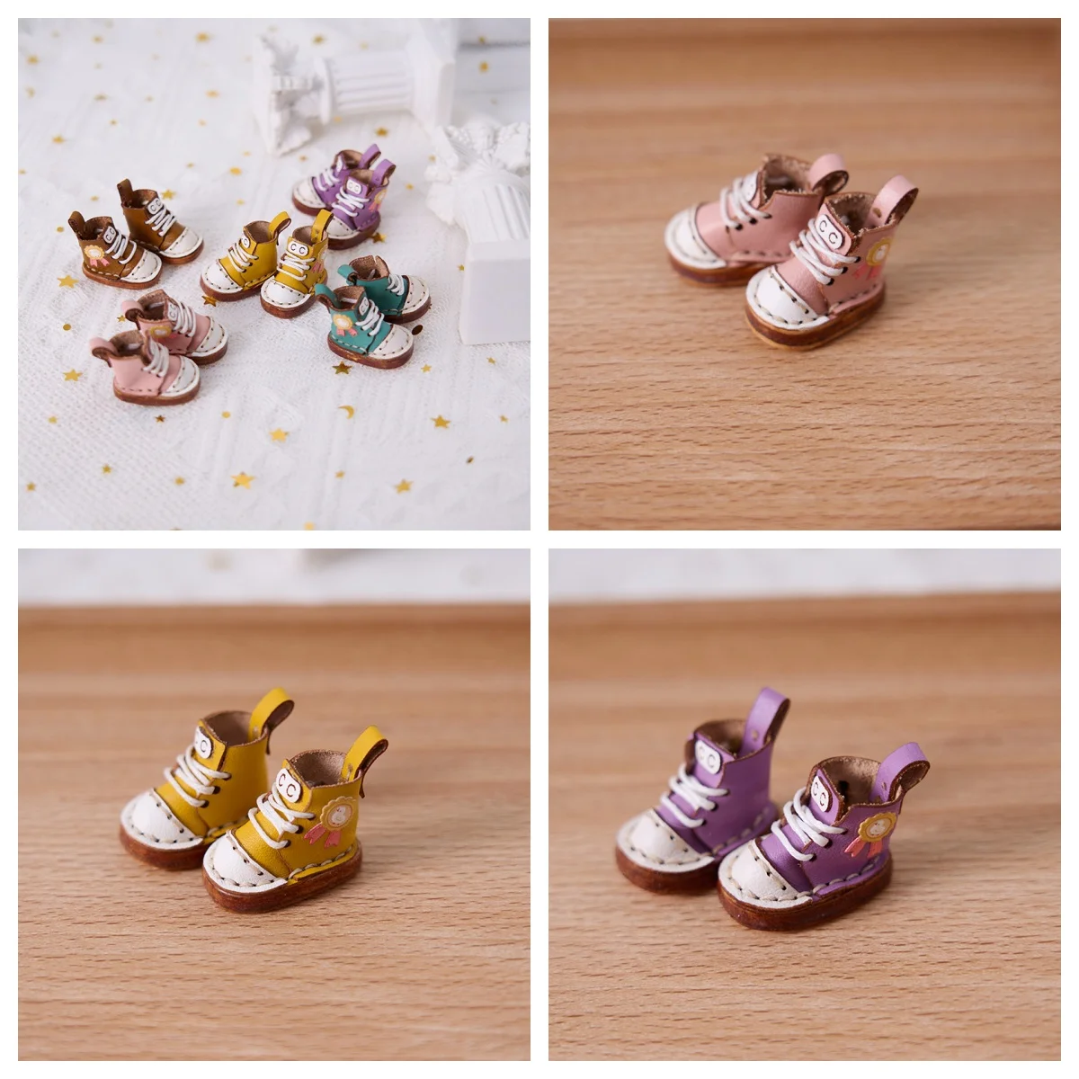 

OB11 Doll Shoes Mini Toy Accessories 1/12 Point Cowhide Leather Shoes Handmade Cowhide Leather Shoes GSG Body9 YMY