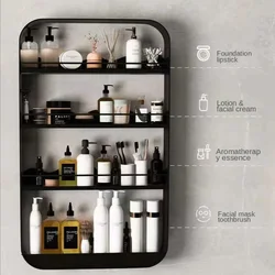 Bathroom Cosmetic Shelf Wall Mounted Multi-layer Storage Rack Punch-Free Storage Box Household Toiletries Cosmetic Storage Rack