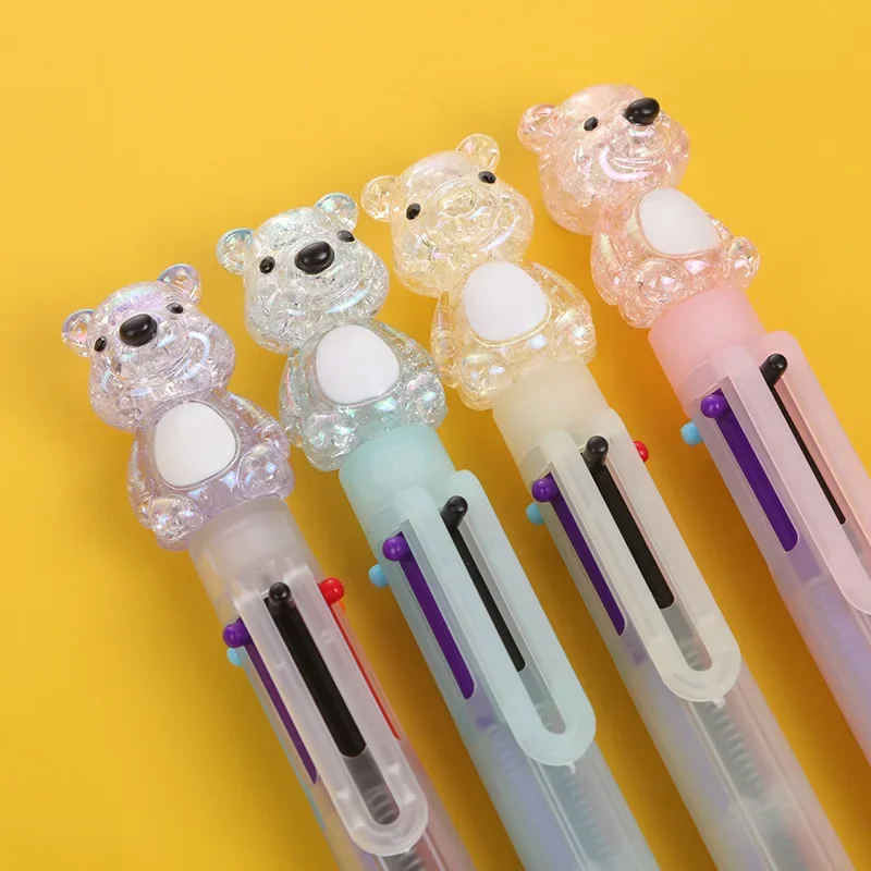

20PCS Corner animal mini four-color pen cute bun bear multi-color student ballpoint pen cartoon hand account pen B