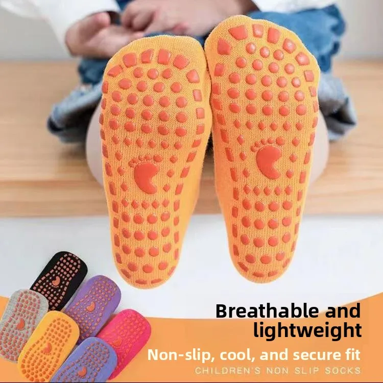 Anti-Slip Baby Floor Socks Children Indoor Bounce House Step Learning Socks Adult Shoe Covers Winter Home Comfort Short Socks