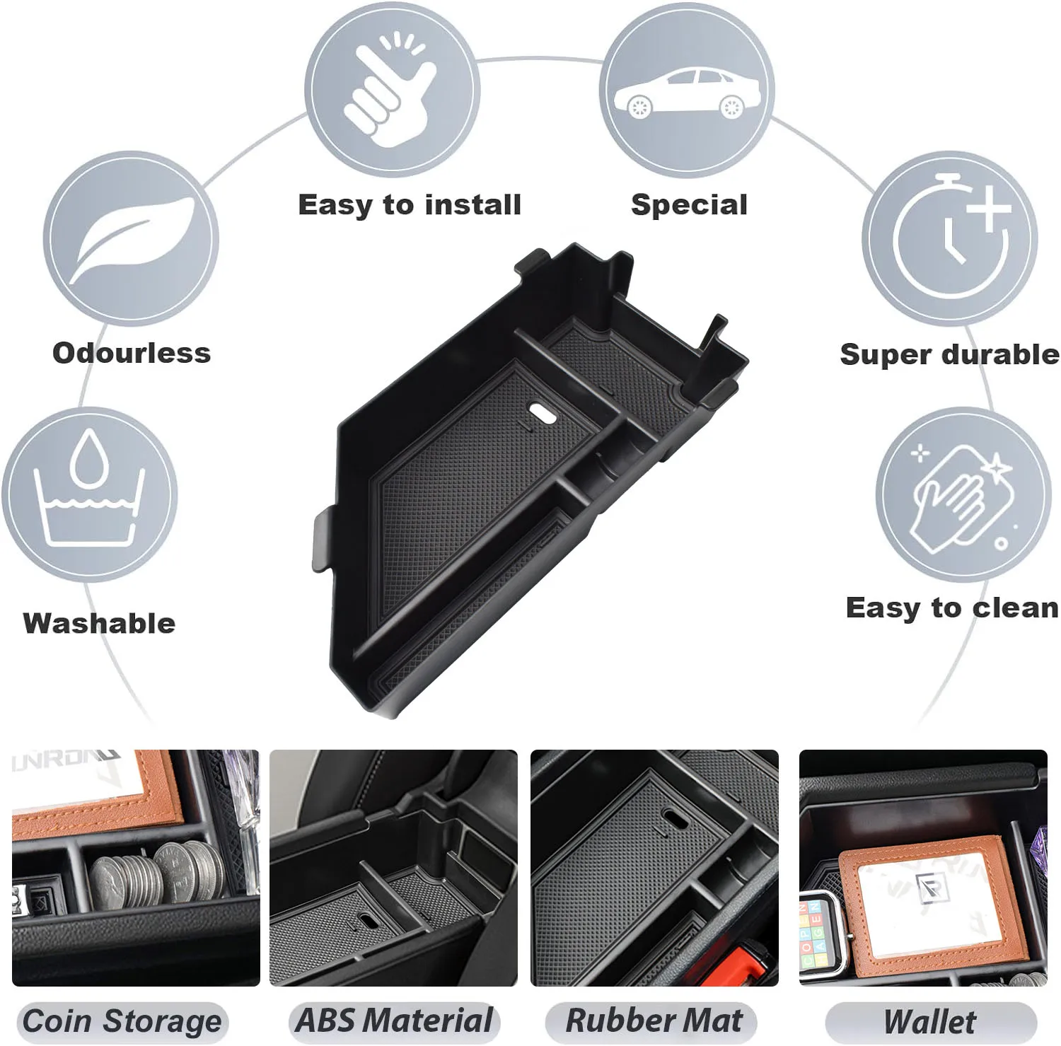 Center Console Tray for Volkswagen VW Jetta 2020-2026 Armrest Box Storage ABS Accessories Car Storage Center Console Organizer