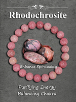 Natural Rhodochrosite Stone Bead Bracelet for Love & Emotional Balance Healing Crystal Energy Jewelry Authentic Gemstone Gift