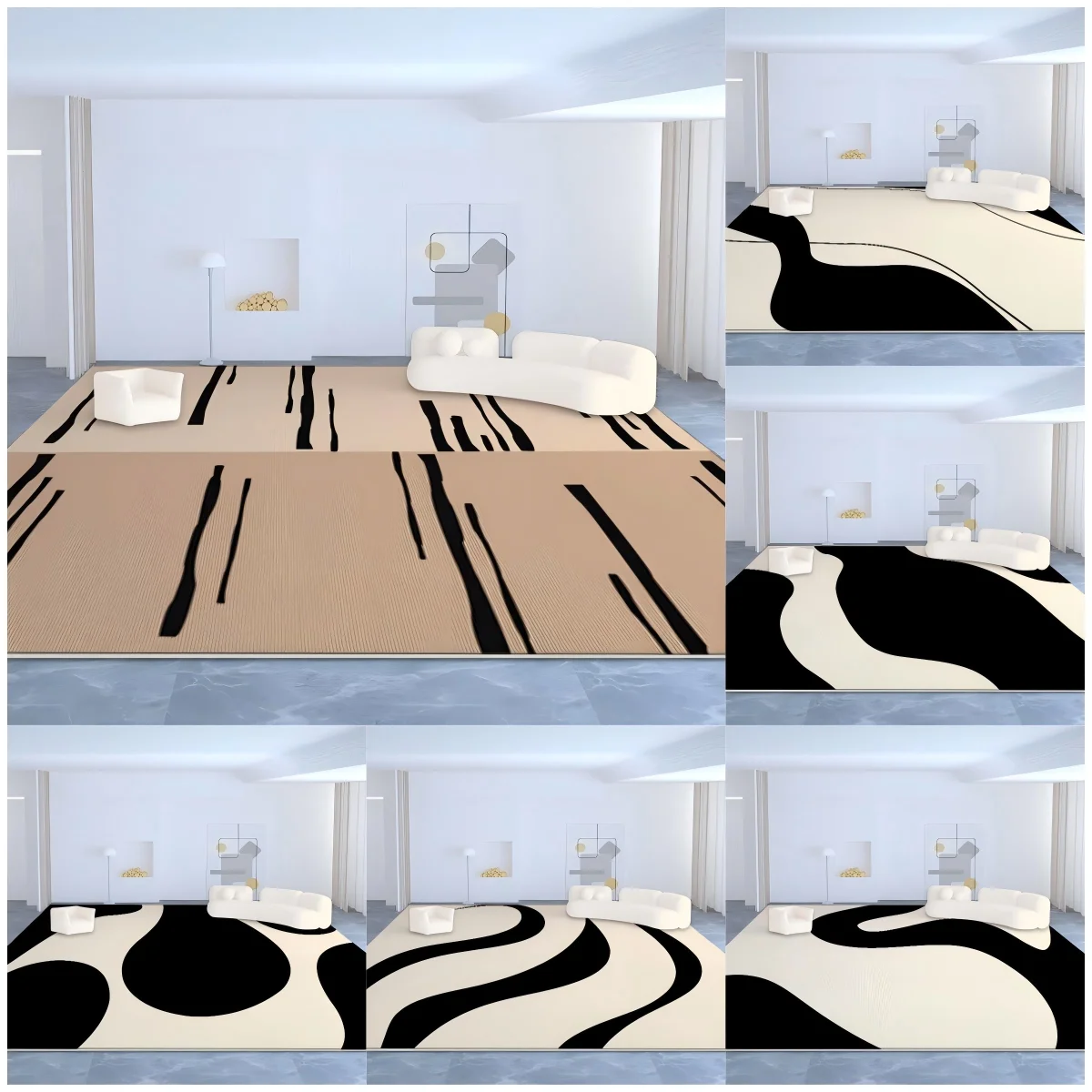 

VIKAMA Simple Loop Pile Carpet Large Deep Color Household Bedroom Living Room Sofa Non-slip Durable Carpet Home Decoration