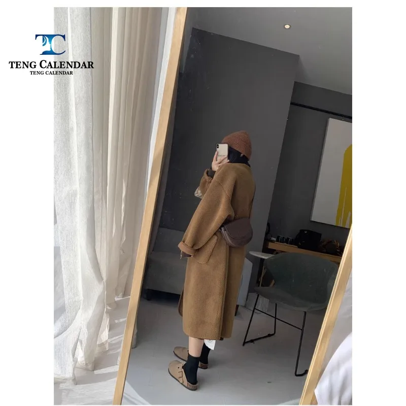 Artificial Fur Coat, Small Fragrant Retro Small Stature Lamb Fur Medium Length Thick Coat, Women's Autumn and Winter New 2024