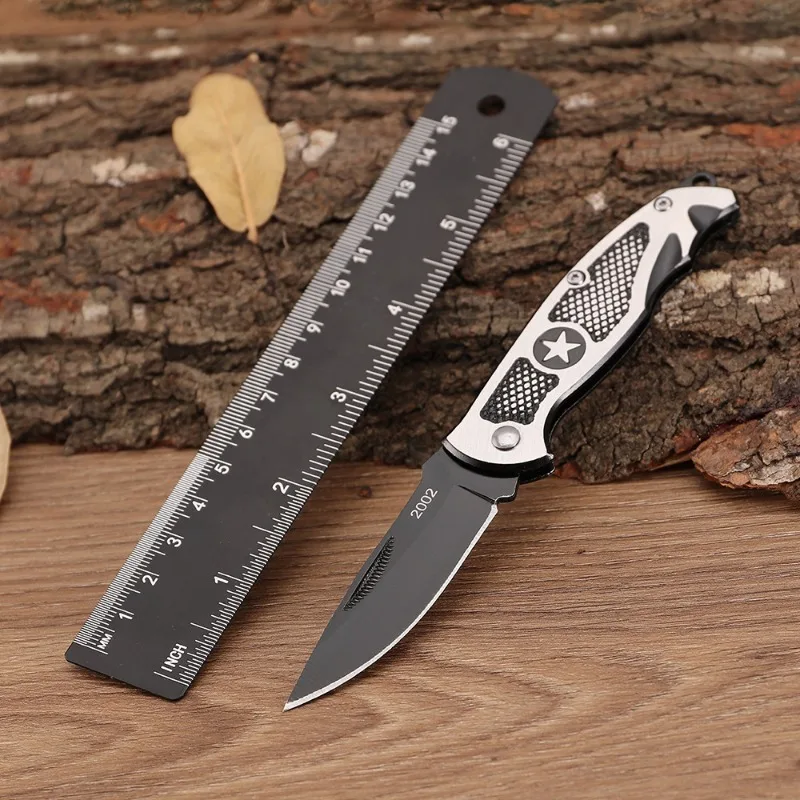 Outdoor Camping Stainless Steel Folding Knife Mini Portable Pocket Mini Knife Self-Defense Hiking BBQ Multipurpose Tool Knife