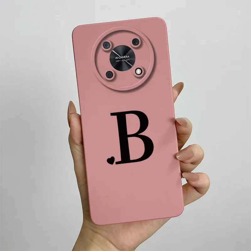 For Huawei nova Y90 Case Huawei nova Y90 Phone Case CTR-LX2 CTR-LX1 Case Cute Initial Letters Square Shockproof Soft Back Cover