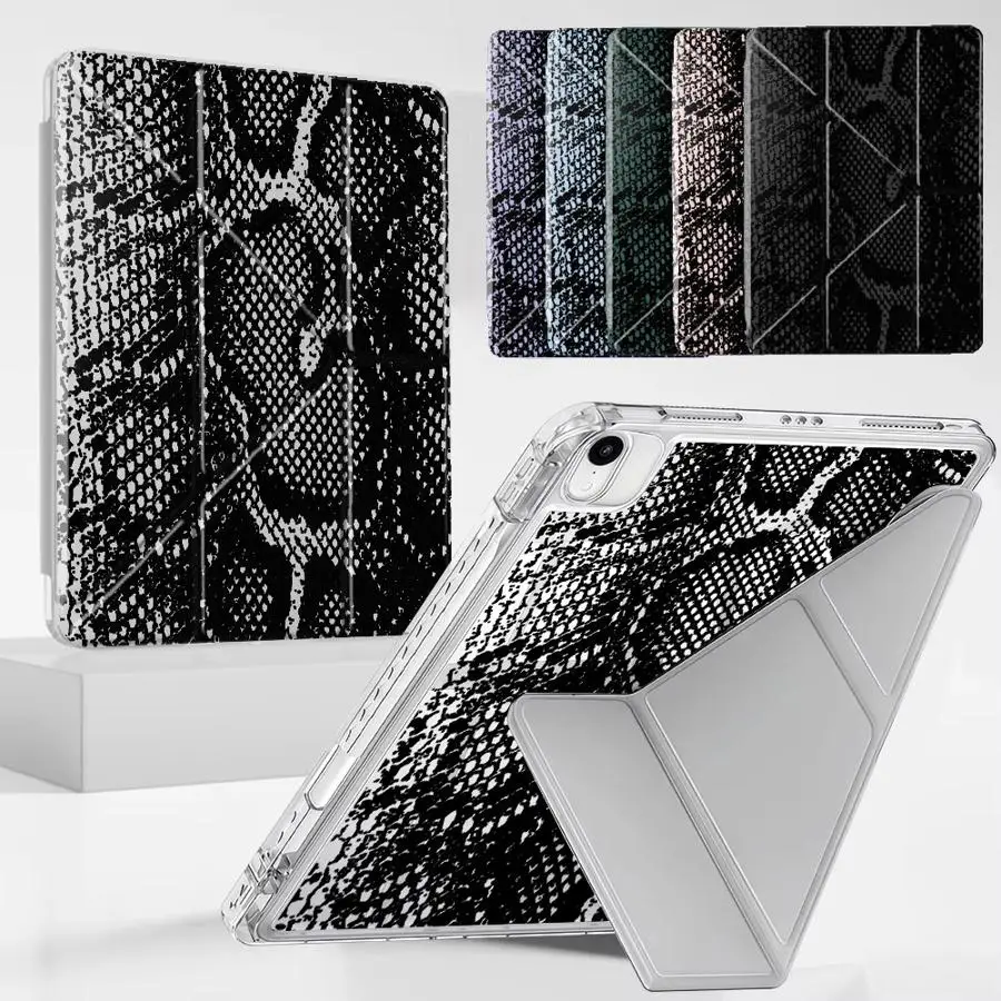 Snakeskin Pattern Holder Cover Tablet Case For iPad Pro 11th 10th 9th 8th 7th 12.9inch Mini 6 7 Air 4 5 M3 M2 M4 11inch Pro 2025