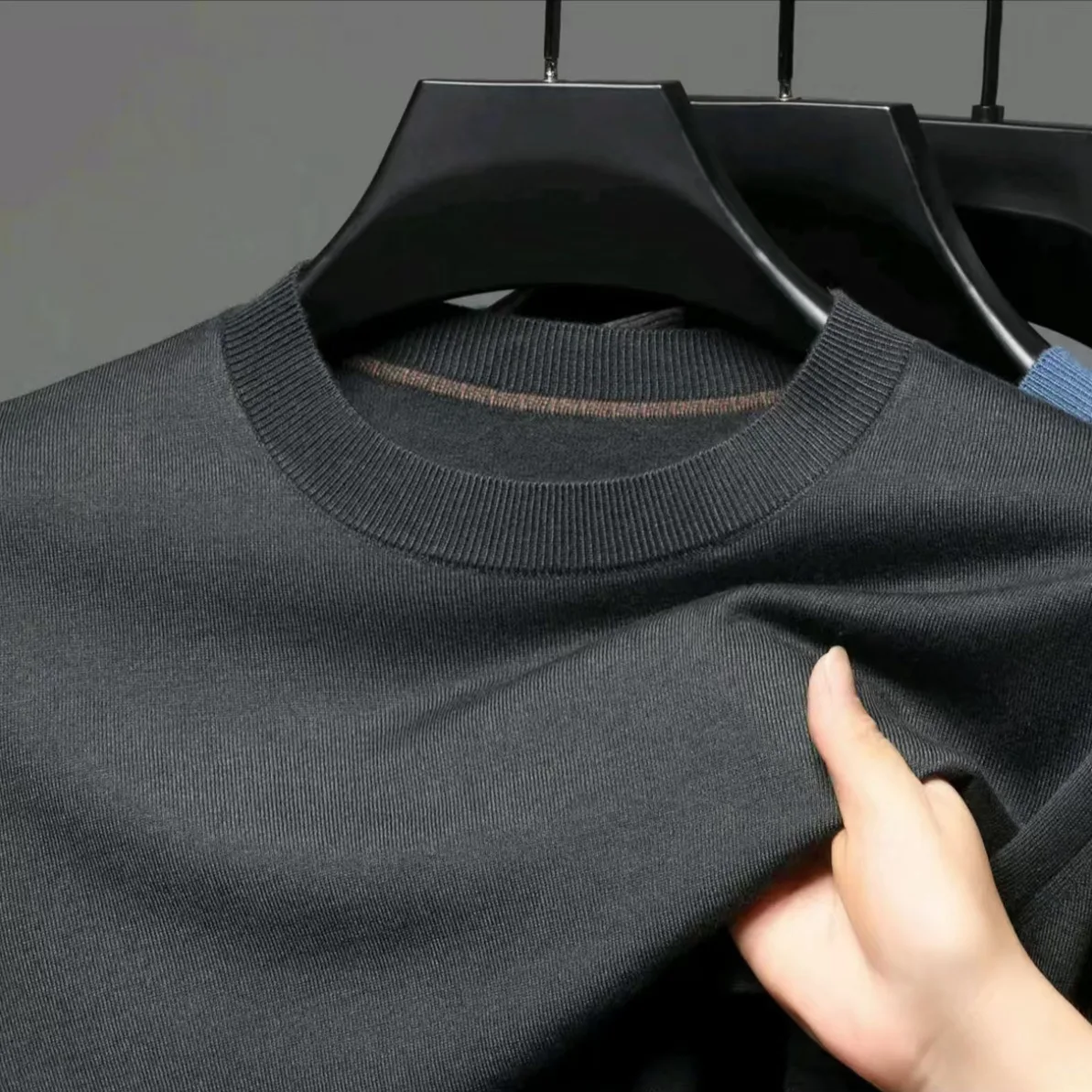 

Pure Wool Men's Round Semi-turtleneck Autumn and Winter New Men's Wool Sweater Knitted Sweater Men's Clothing