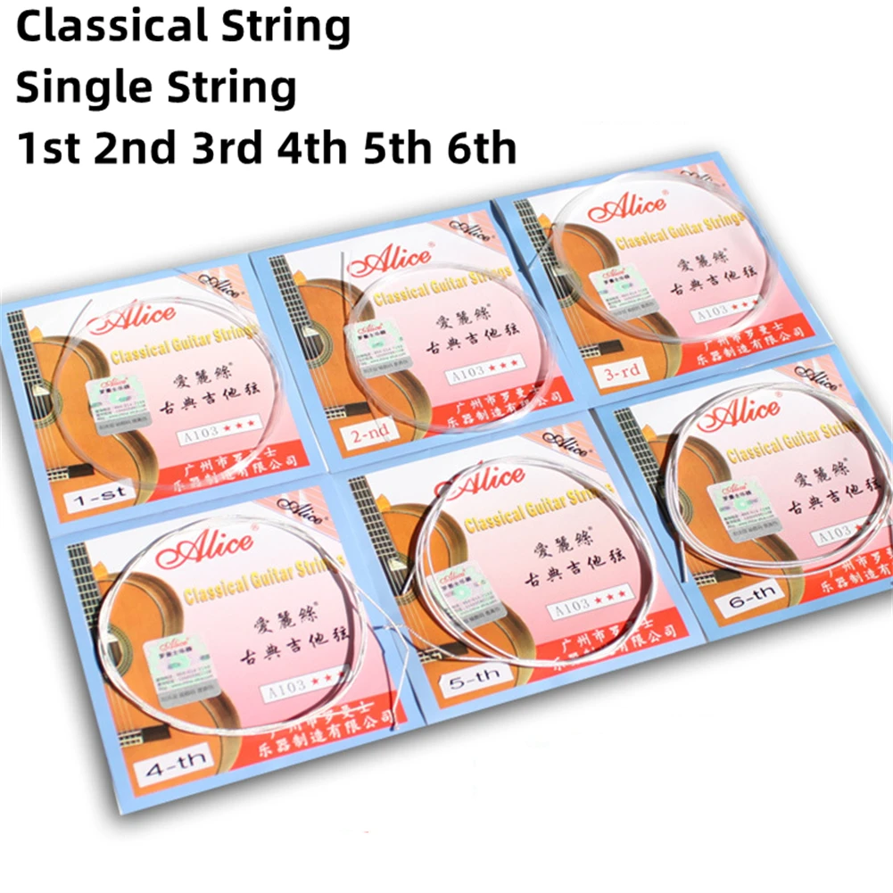 Klassische Gitarrensaiten Alice A103, klares Nylon, versilbert, Einzelschnur, 1., 2., 3., 4., 5., 6. EBGDAE, einzelne Guitarra-Teile – Detail 3