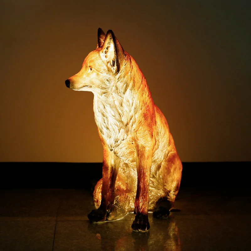 FRP simulation little fox model floor ornament luminous animal plastic outdoor courtyard garden landscape decoration