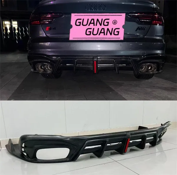 

For Audi A4/A4L/S4 2020 2021 2022 2023 2024 ReaI Carbon Fiber Bumper Rear Lip Spoiler Kit