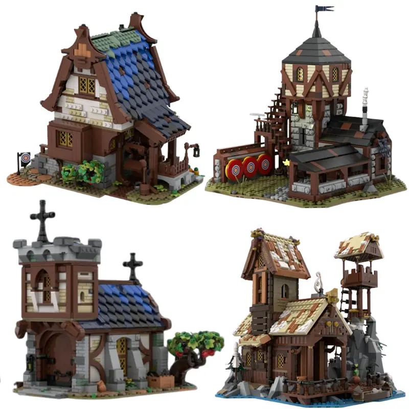 

Spot MOC-82443 водяная мельница, церковь, диапазон стрельбы и другие сборки мелких частиц своими руками, строительные блоки, игрушечная модель, подарочный набор ornam