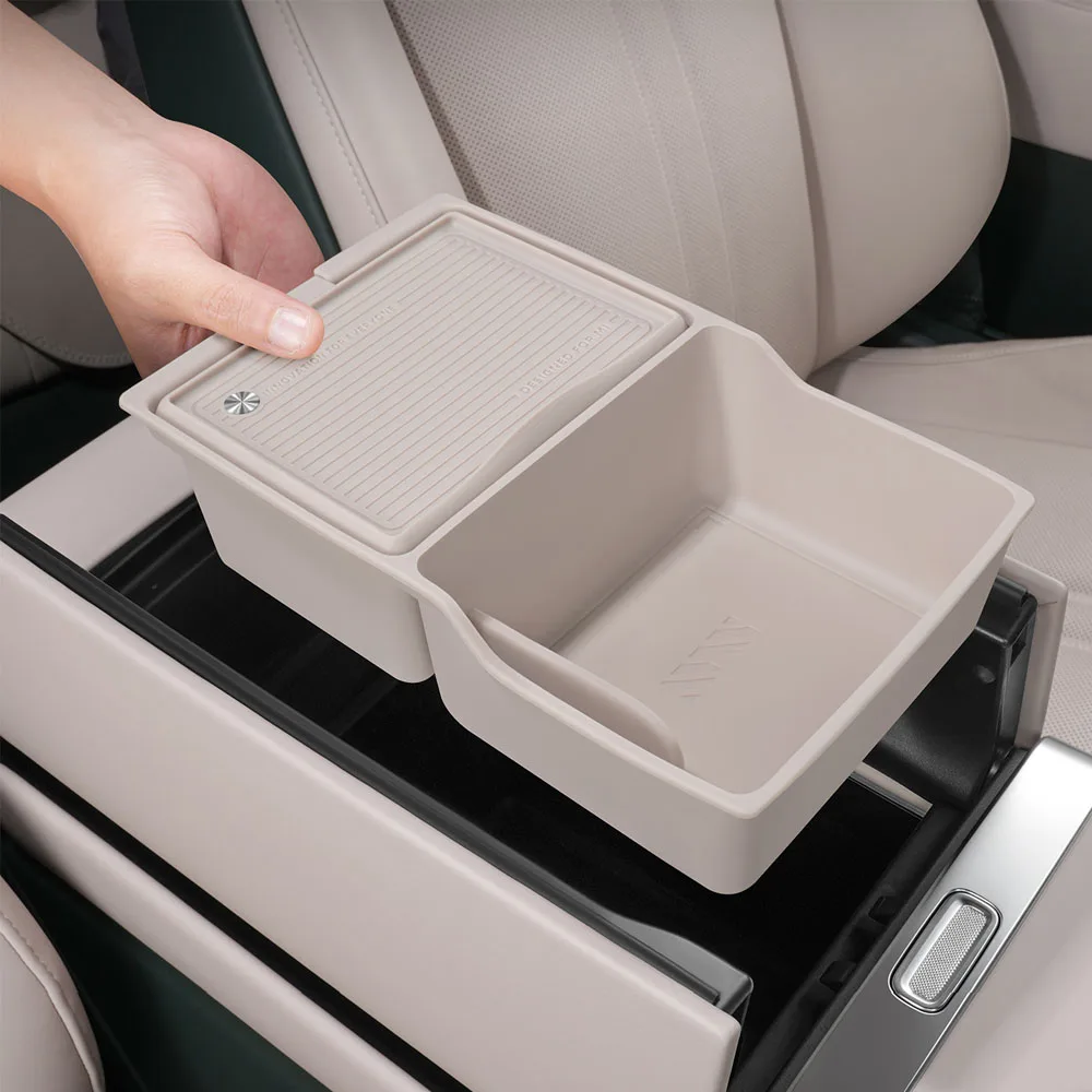 Armrest Box Storage Box For Xiaomi YU7 YU 7 2025 2026 Double Layer Silicone Storage Box Interior Organizer Accessories